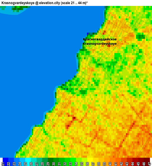 Krasnogvardeyskoye elevation map