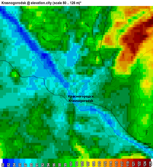 Krasnogorodsk elevation map