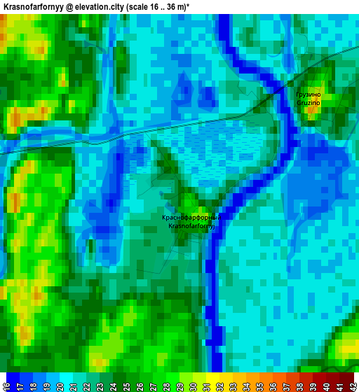 Krasnofarfornyy elevation map