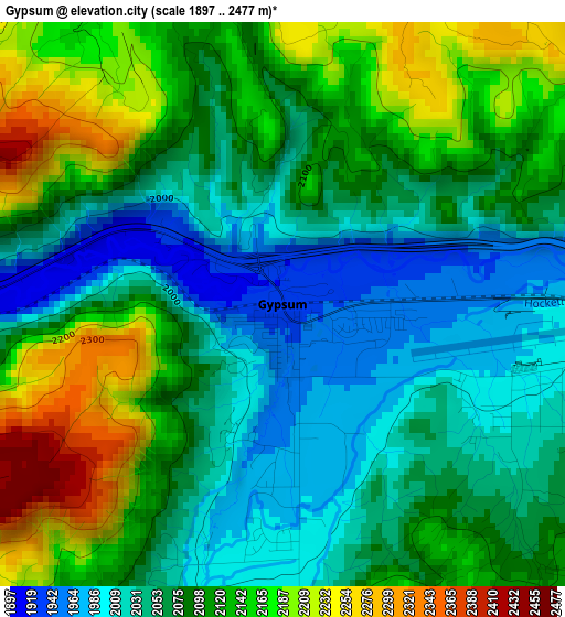 Gypsum elevation map