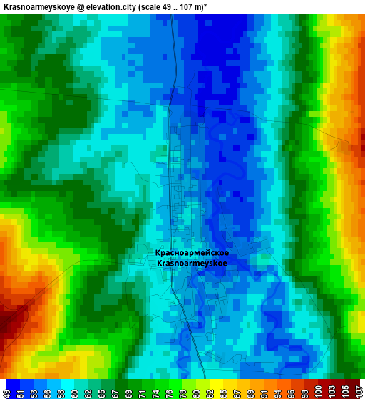 Krasnoarmeyskoye elevation map