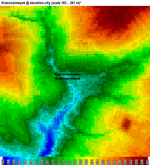 Krasnoarmeysk elevation map