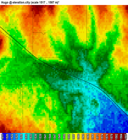 Hugo elevation map