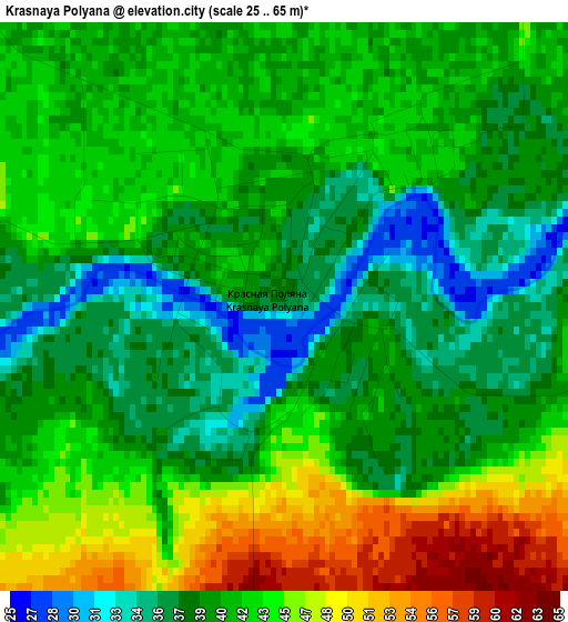 Krasnaya Polyana elevation map