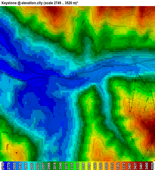 Keystone elevation map