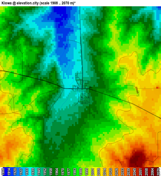 Kiowa elevation map