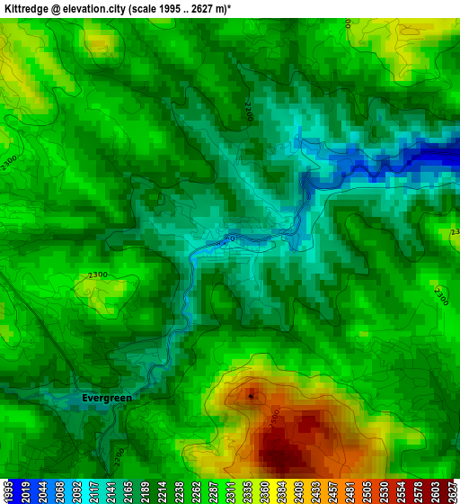 Kittredge elevation map