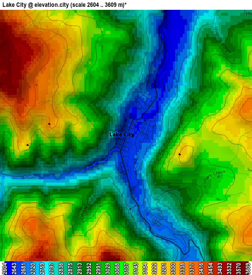 Lake City elevation map