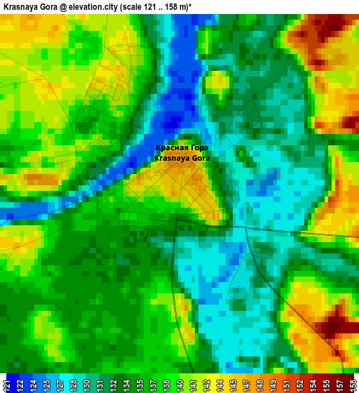 Krasnaya Gora elevation map