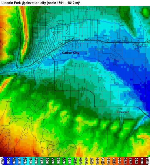 Lincoln Park elevation map