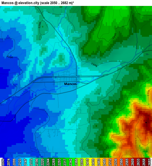 Mancos elevation map