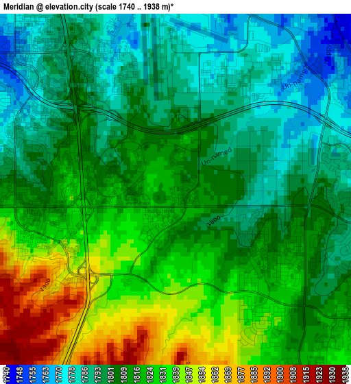 Meridian elevation map