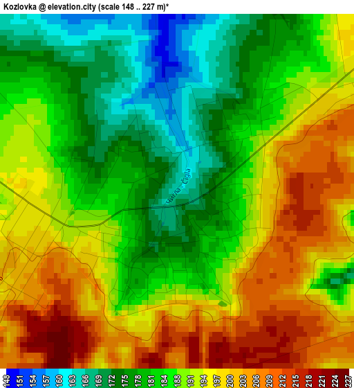 Kozlovka elevation map