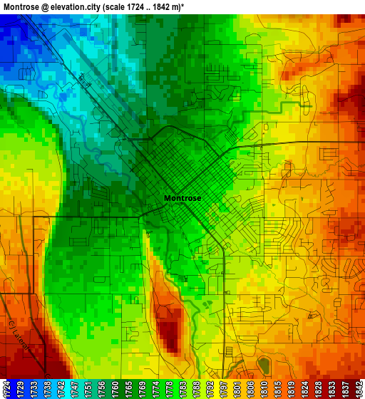 Montrose elevation map