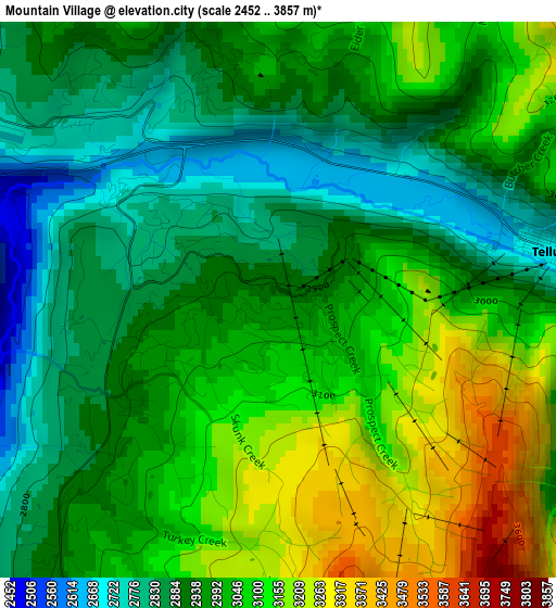 Mountain Village elevation map