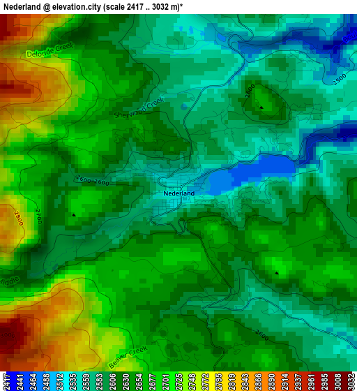 Nederland elevation map