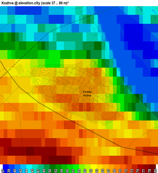 Kozhva elevation map