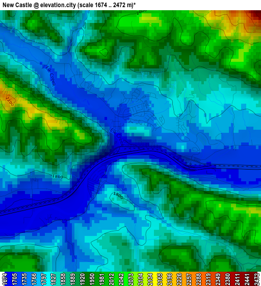 New Castle elevation map