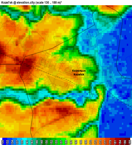 Kozel’sk elevation map