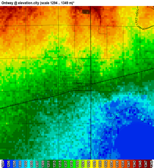 Ordway elevation map