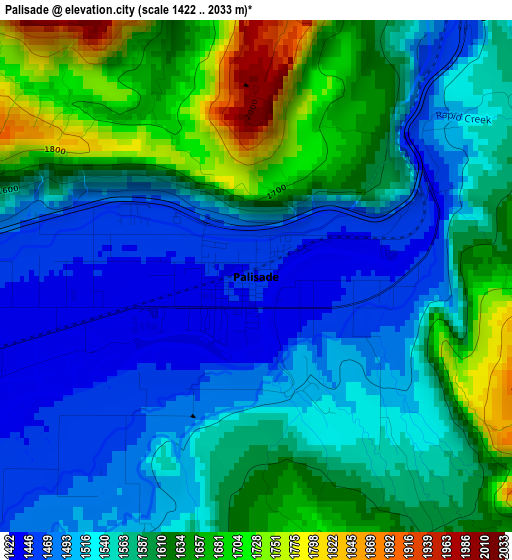 Palisade elevation map