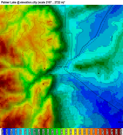 Palmer Lake elevation map