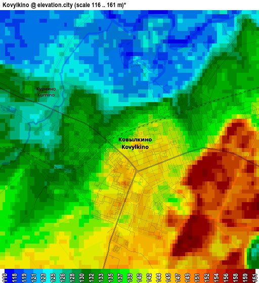 Kovylkino elevation map