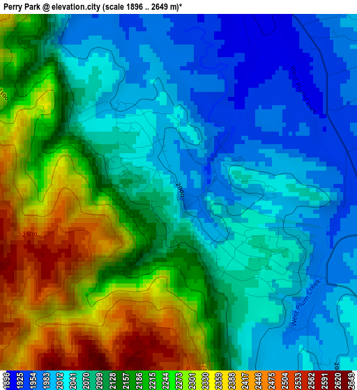 Perry Park elevation map