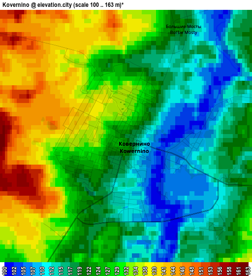 Kovernino elevation map