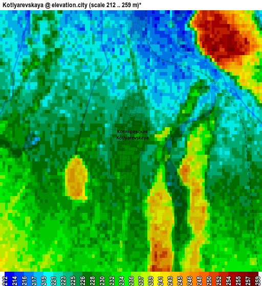 Kotlyarevskaya elevation map