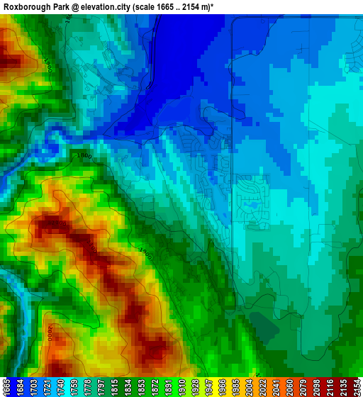 Roxborough Park elevation map