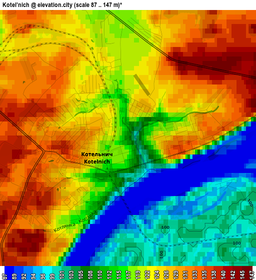 Kotel’nich elevation map