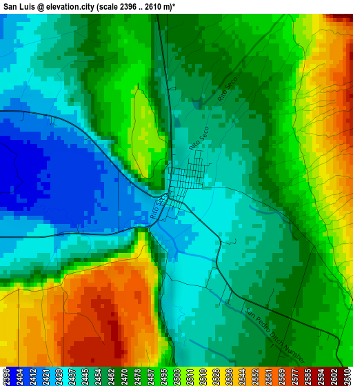 San Luis elevation map