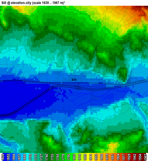 Silt elevation map