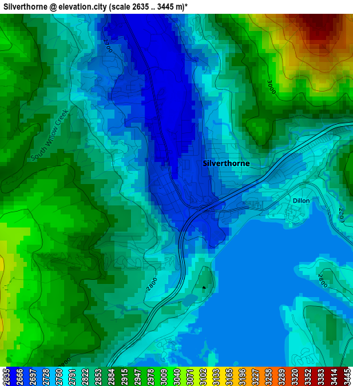 Silverthorne elevation map