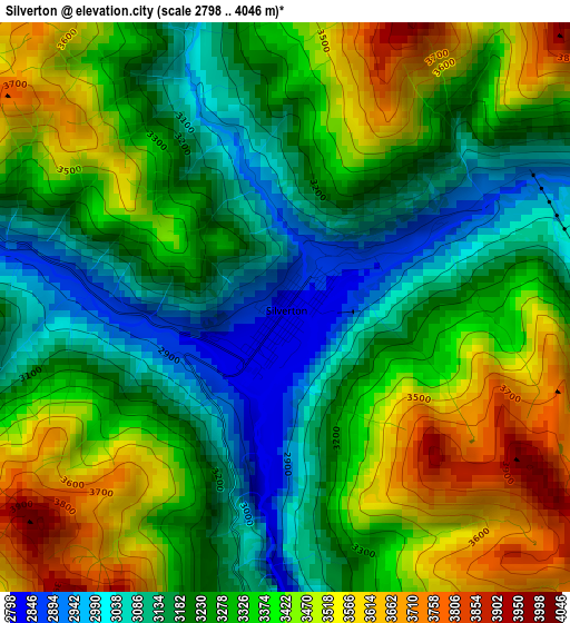 Silverton elevation map