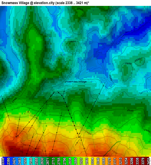 Snowmass Village elevation map