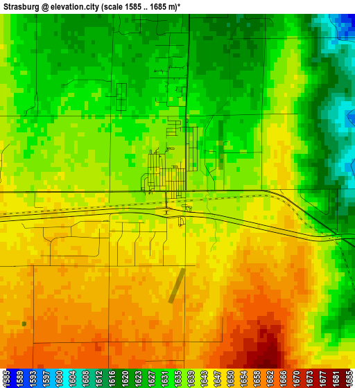 Strasburg elevation map