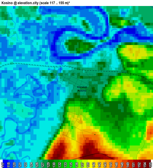 Kosino elevation map