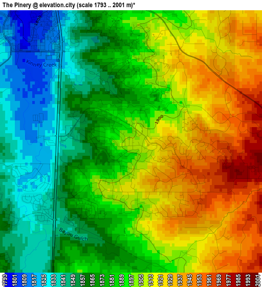 The Pinery elevation map