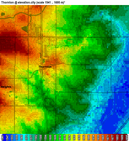 Thornton elevation map