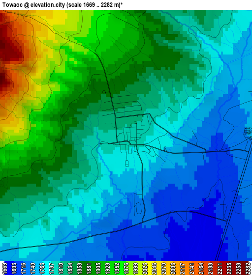 Towaoc elevation map