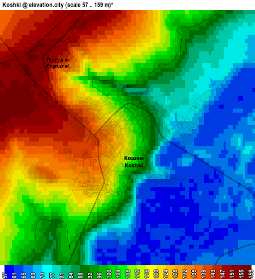 Koshki elevation map