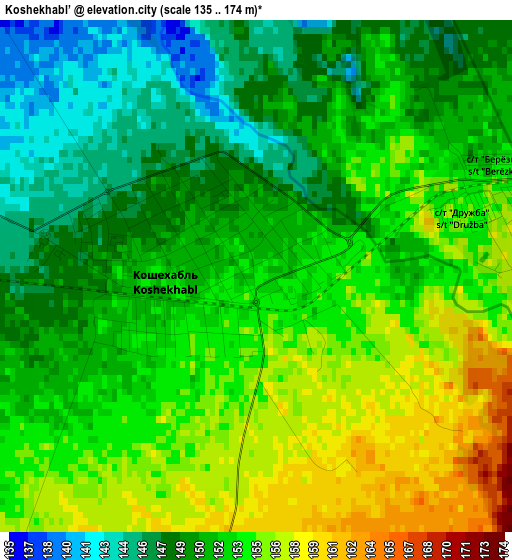 Koshekhabl’ elevation map