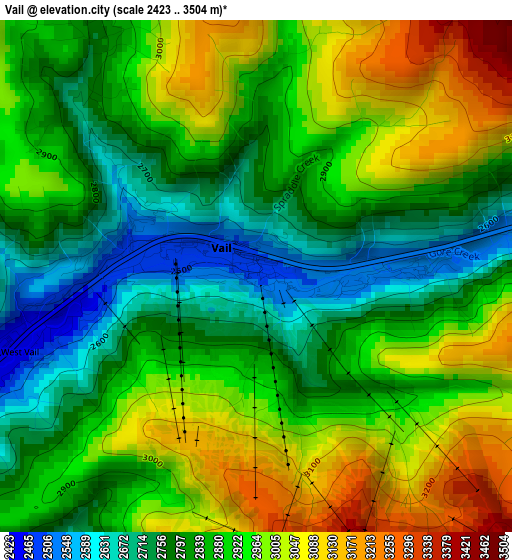 Vail elevation map