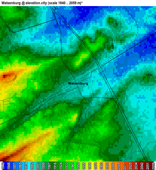 Walsenburg elevation map