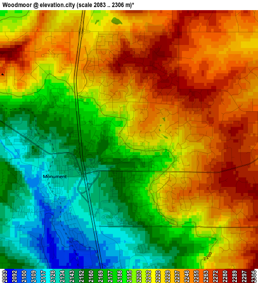 Woodmoor elevation map