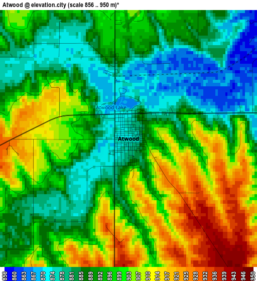 Atwood elevation map