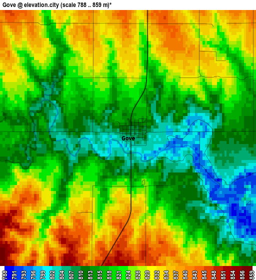 Gove elevation map