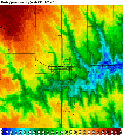 Hoxie elevation map